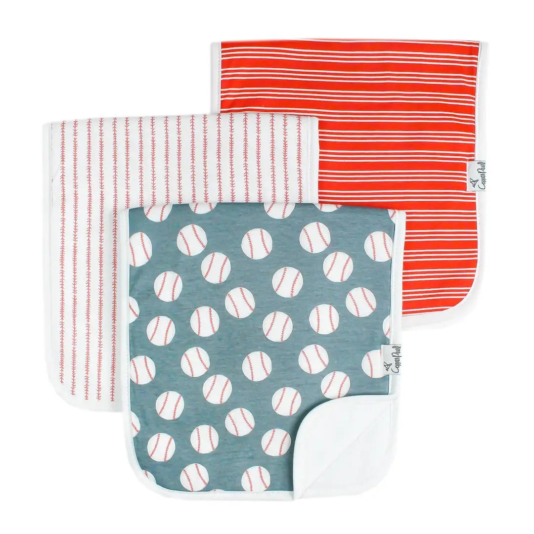 Copper Pearl 3 Pack Premium Burp Cloths - Slugger