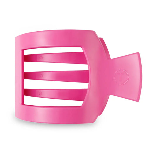 TELETIES Square Flat Hair Clip | Small | Paradise Pink
