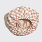 KITSCH Satin Lined Flexi Shower Cap - Terracotta Checker