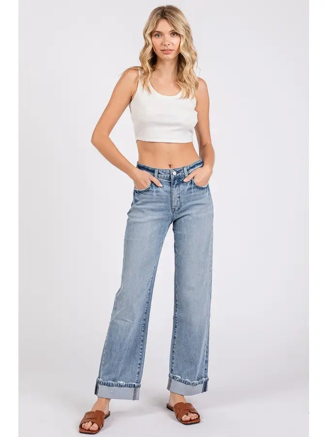 Petra153  Super Soft Touch Low Rise Comfort Baggy Straight