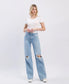 FLYING MONKEY High Rise Distressed Wide Leg Jeans