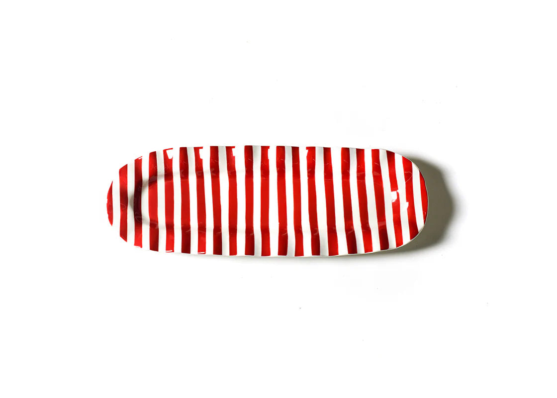 Coton Colors Red Stripe Ruffle Skinny Tray