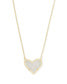 KENDRA SCOTT Ari Heart Gold Extended Length Pendant Necklace in Iridescent Drusy