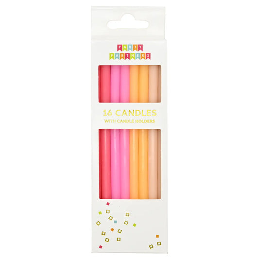 Candle Set - Tall Cotton Candy 16CT
