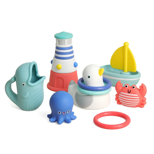 Itzy Ritzy Seaside Splash Gift Set™ Bath + Water Toy