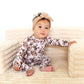 Blaire Bows Ruffle Zip Bamboo One Piece Football Baby Outfit
