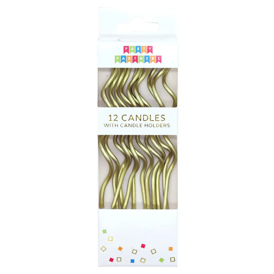 Gold Spiral 12 Candle Set
