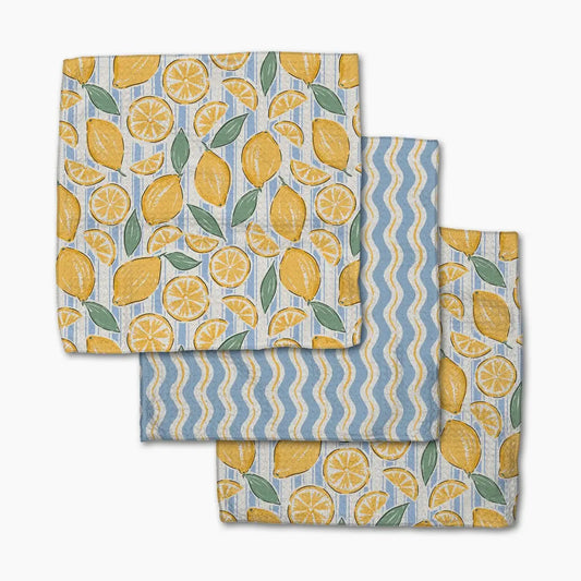 Geometry Lemon Waves Dishcloth Set