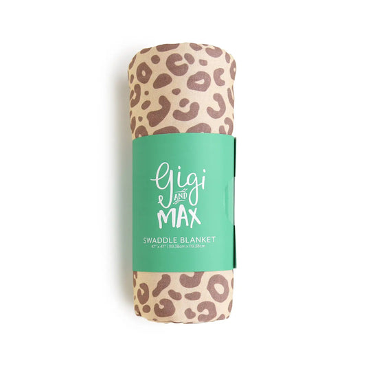 Gigi and Max Amari Leopard Swaddle Bamboo Baby Blanket