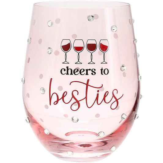 Besties - Gift Boxed 18 oz Stemless Wine Glass