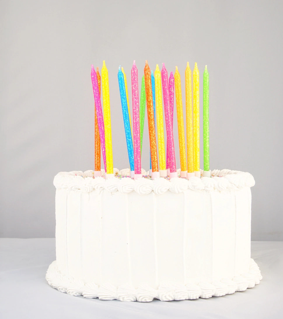 Tall Neon Rainbow Gradient 16 Candle Set