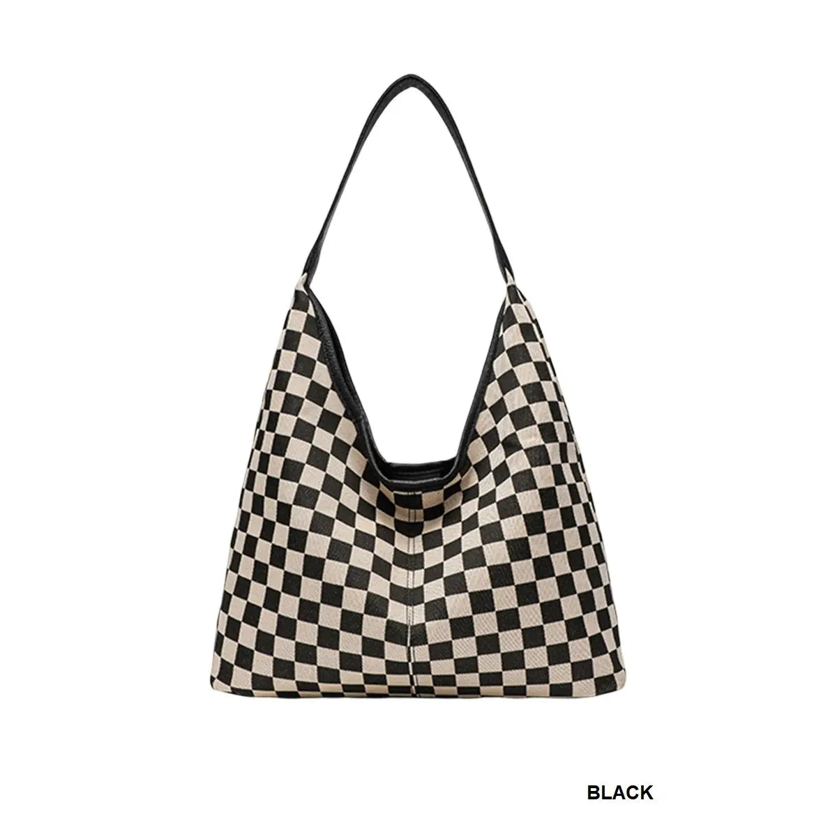 Checkered Hobo Tote Bag