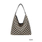 Checkered Hobo Tote Bag