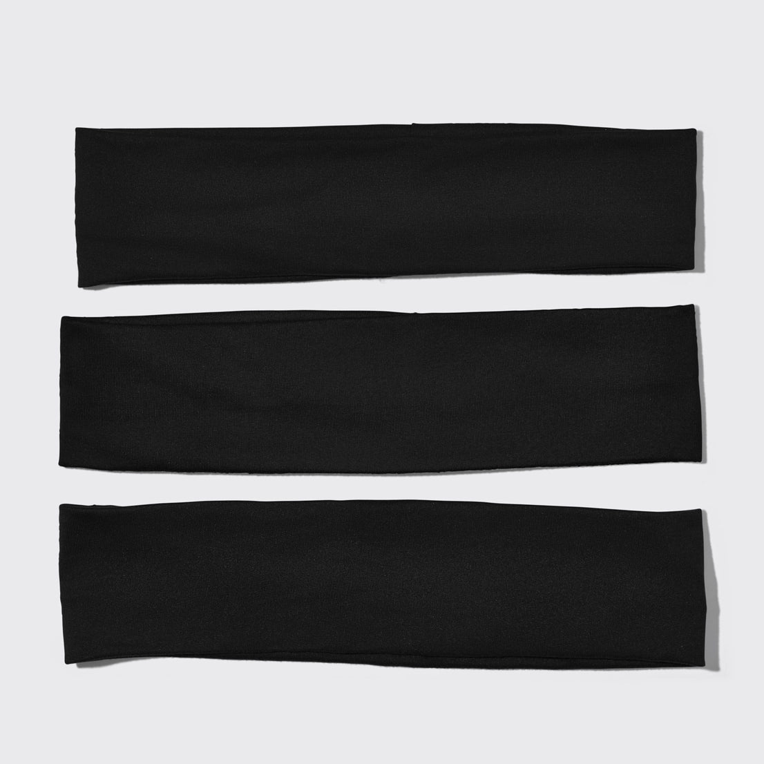 KITSCH Recycled Fabric Active Headbands 3pc Set- Black