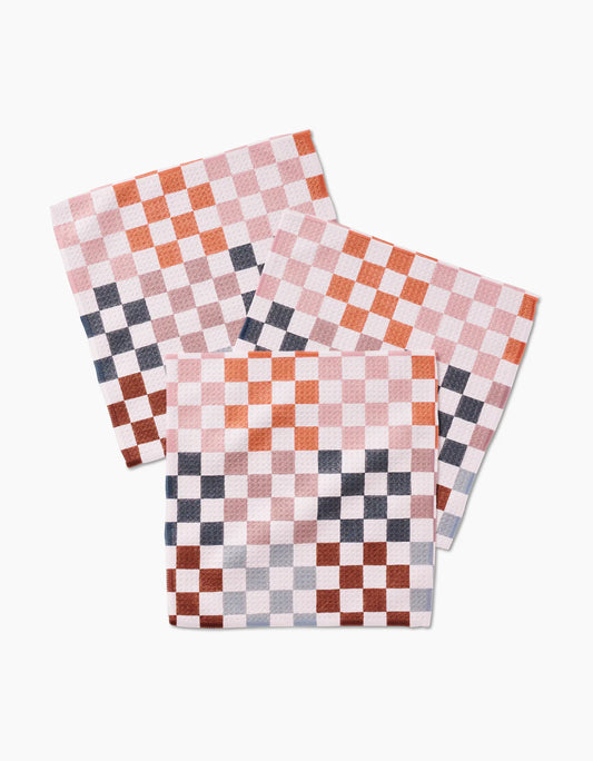 Geometry Autumn Checkers Dishcloth Set