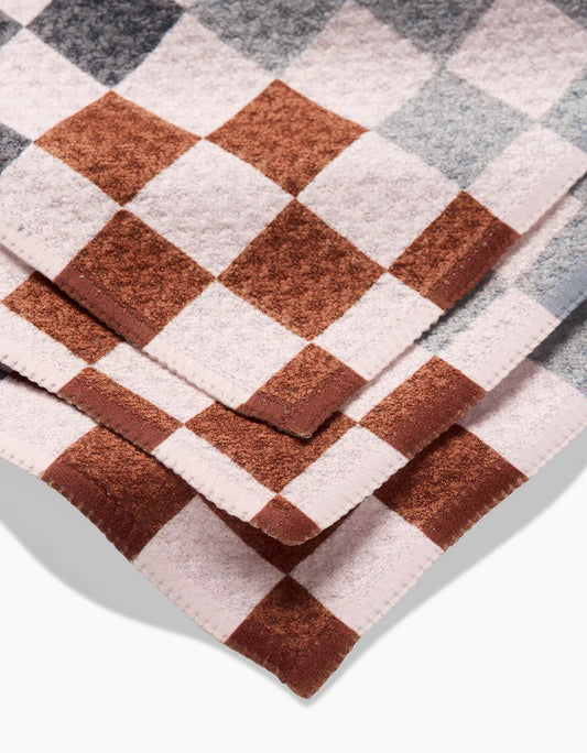 Geometry Autumn Checkers Dishcloth Set