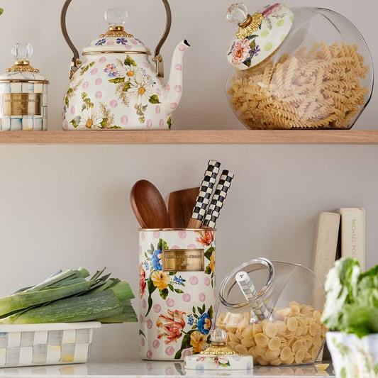 Floral Enamelware Utensil Holder