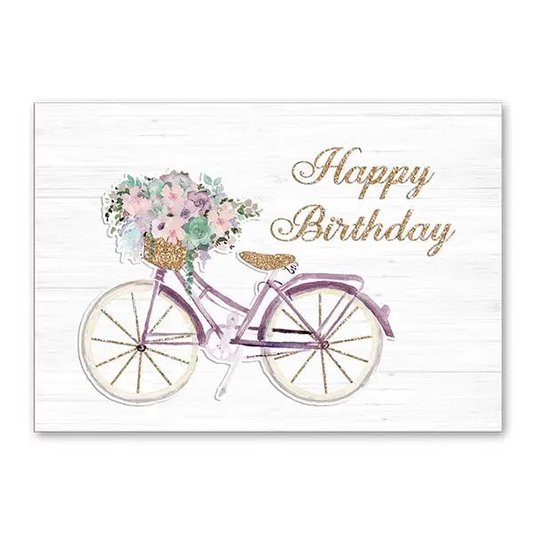 Greeting Card -Floral Bike Birthday