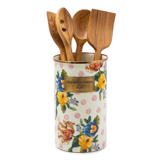 Floral Enamelware Utensil Holder