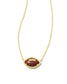 KENDRA SCOTT Football Gold Short Pendant Necklace in Orange Goldstone