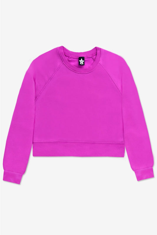 French Terry Luxe Skimmer Crew Sweatshirt - Neon Magenta