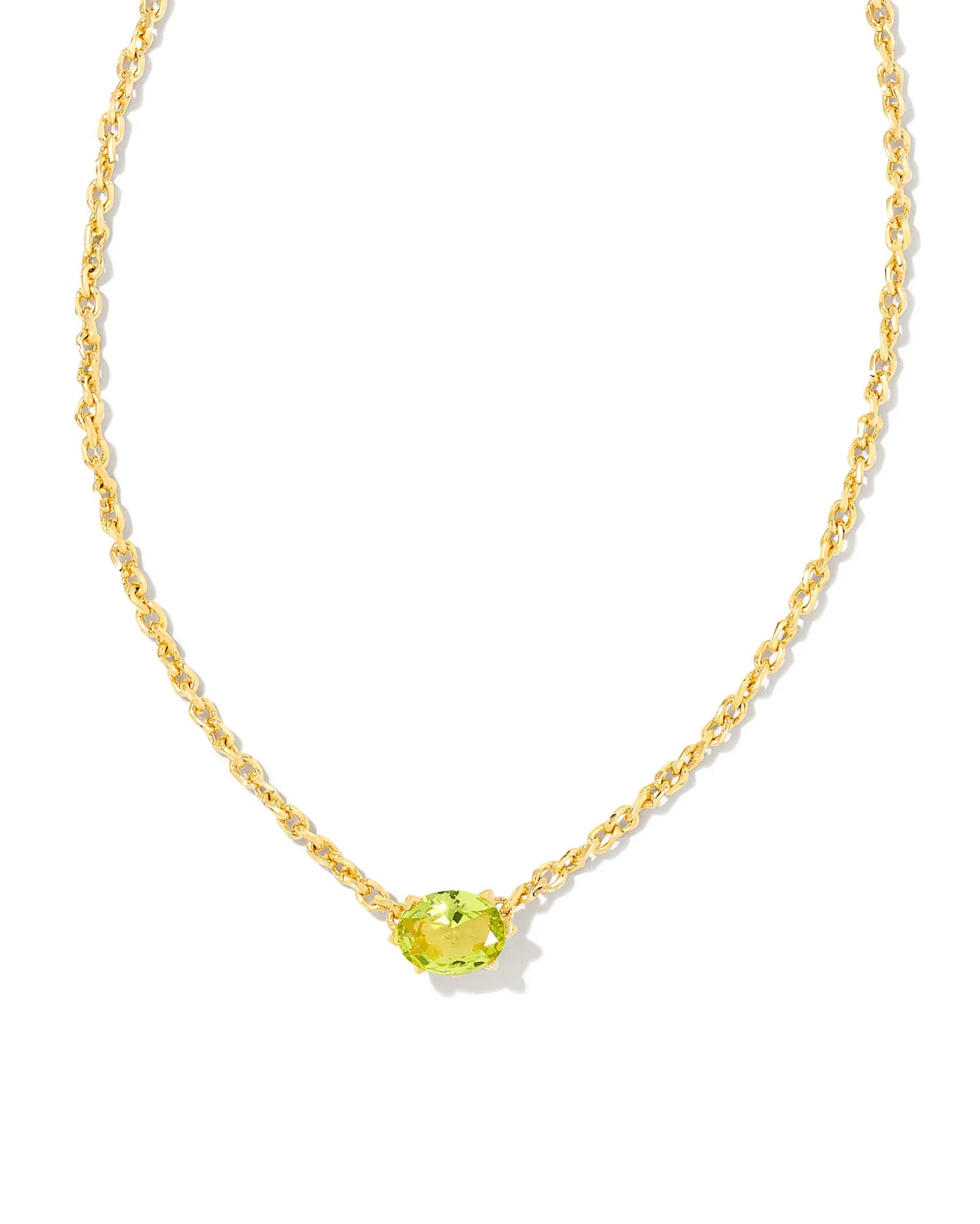 KENDRA SCOTT Cailin Gold Pendant Necklace in Green Peridot Crystal