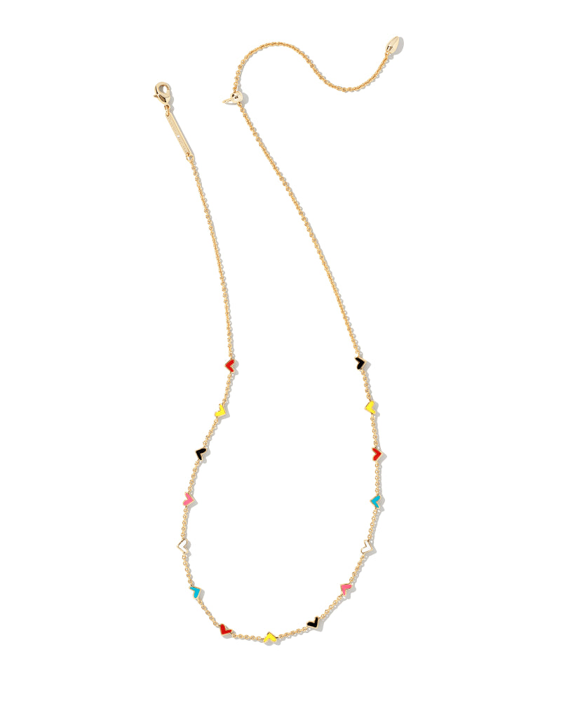 KENDRA SCOTT Haven Heart Gold Strand Necklace in Multi Mix