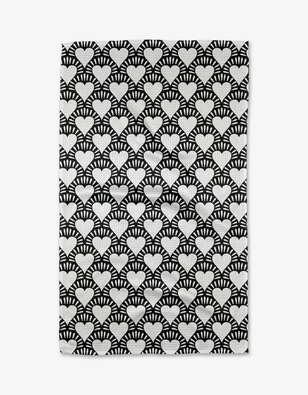 Geometry Heartthrob Onyx Tea Towel