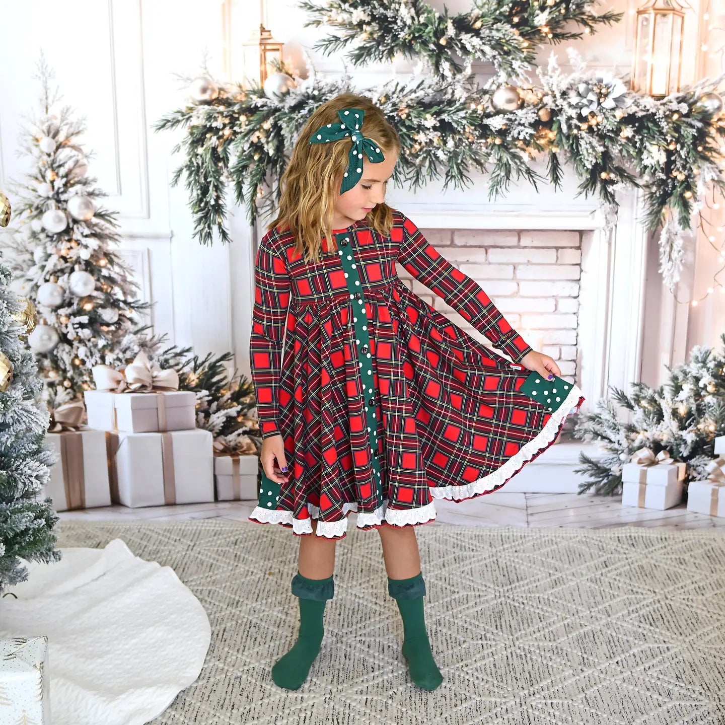 Holland Button Dress Christmas Bamboo Outfit