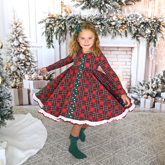 Holland Button Dress Christmas Bamboo Outfit