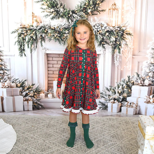 Holland Button Dress Christmas Bamboo Outfit