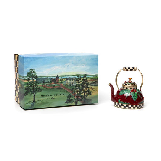 Holiday Kettle Glass Ornament