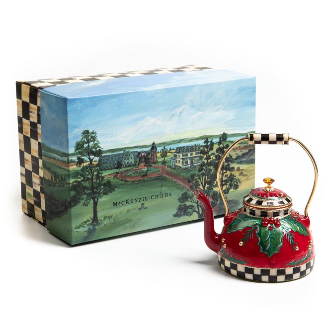 Holiday Kettle Glass Ornament