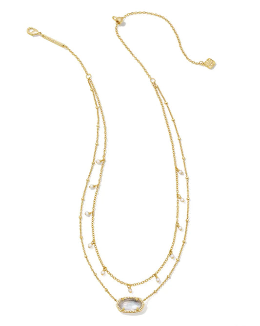 KENDRA SCOTT Elisa Gold Pearl Multi Strand Necklace in Gold Ivory Mother of Pearl