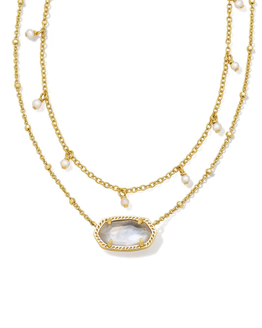 KENDRA SCOTT Elisa Gold Pearl Multi Strand Necklace in Gold Ivory Mother of Pearl