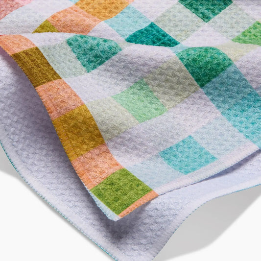 Geometry Woven Spring Plaid Tea Towel