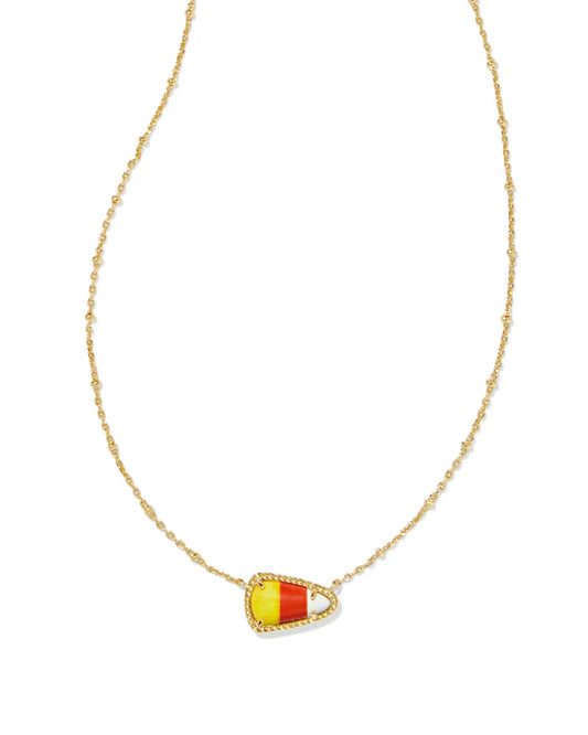 KENDRA SCOTT Candy Corn Gold Short Pendant Necklace in Candy Corn