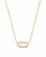 KENDRA SCOTTElisa Gold Extended Length Pendant Necklace in Ivory Mop