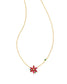 KENDRA SCOTT Poinsettia Pendant Necklace - Gold Red Mix