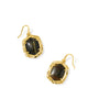 Tiger Striped Daphne Gold Drop Earrings Dark Brown