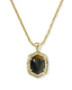 Tiger Striped Daphne Gold Small Long Pendant Necklace Dark Brown