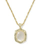 Tiger Striped Daphne Gold Small Long Pendant Necklace Natural