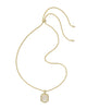 Tiger Striped Daphne Gold Small Long Pendant Necklace Natural