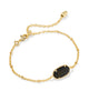 Tiger Striped Elaina Gold Delicate Chain Bracelet Dark Brown