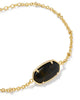 Tiger Striped Elaina Gold Delicate Chain Bracelet Dark Brown