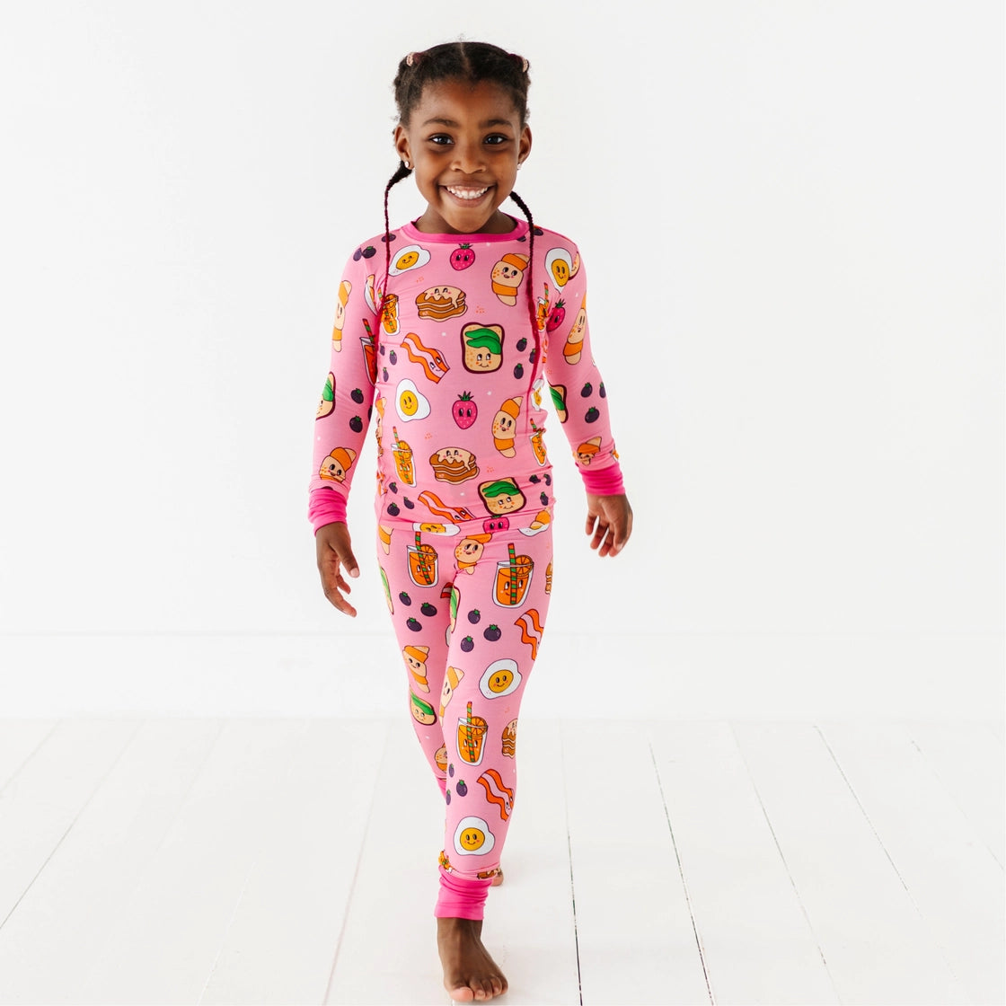 Kiki + Lulu Pink Breakfast Kids Pajamas