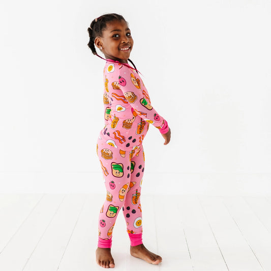 Kiki + Lulu Pink Breakfast Kids Pajamas