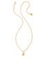 KENDRA SCOTT Crystal Letter K Gold Short Pendant Necklace in White Crystal