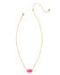 KENDRA SCOTT Elisa Gold Color Burst Frame Short Pendant Necklace in Neon Pink