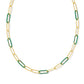 Kendra Scott Ainsley Gold Convertible Chain Necklace in Green Enamel